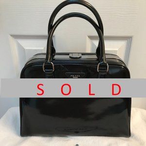 PRADA Spazzolato Pyramid Frame Handbag - Black